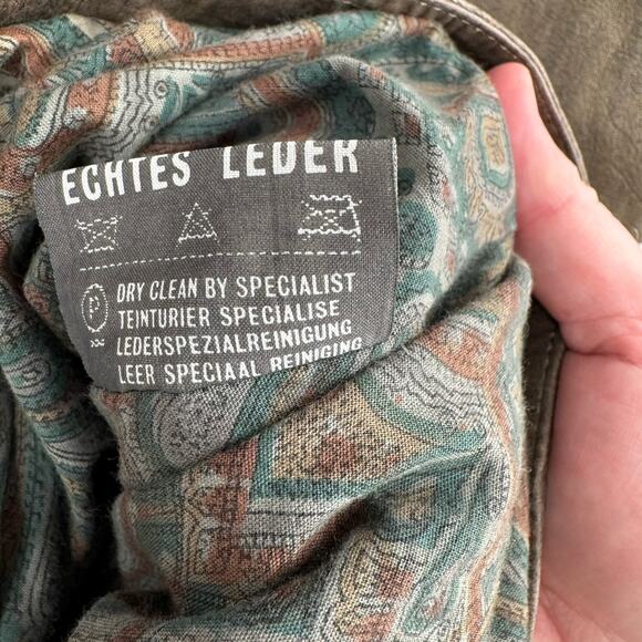 Vintage Echtes Leder Explorer Cargo Leather Jacket Mens XL Tan Gray Suede Collar - Picture 9 of 13